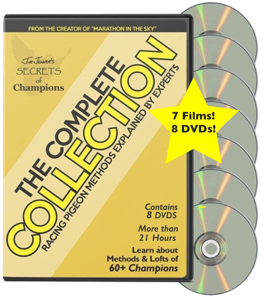 The COMPLETE SECRETS OF CHAMPIONS COLLECTION Pigeon DVD- NOW All 7 Films! SPECIAL PRICE $124.95 (Reg. $209.65) - racing pigeon care keeping films 